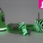 Iphone 4/4s Charger - Zebra Glow In The Dark..