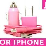 Iphone 5 Charger - 3-in1 Pink Iphone 5 Charger