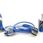 Blue & Silver Iphone Car Charger, Wall..