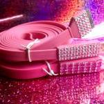 10 Ft Extra Long Blinged Out Pink Iphone Charger..