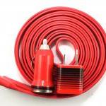 Red Iphone Charger With Stripes Trim And Extra..