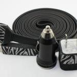 Glitter Zebra Print And Black Iphone Charger -..