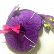 iPhone 4/4s Charger XXL - 10 ft Long Flat Noodle iPhone Charger (Purple)