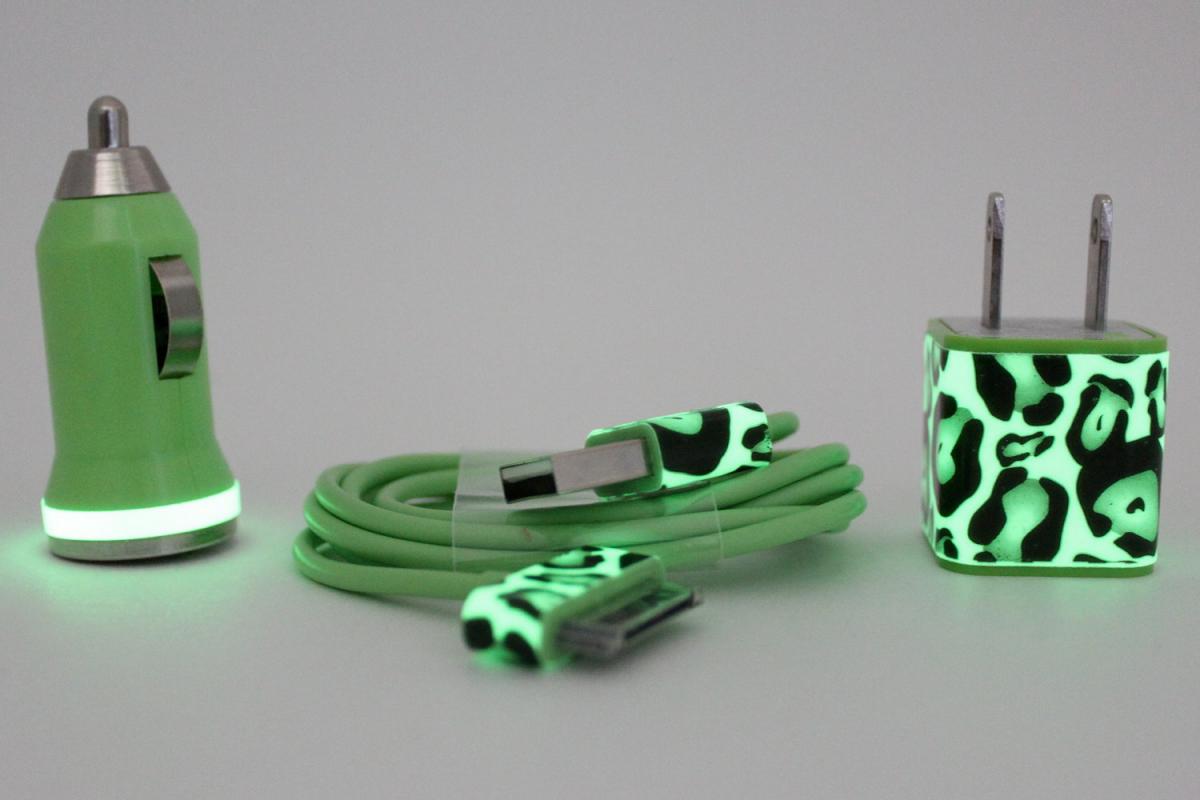 Glow In The Dark Leopard Green Iphone Car Charger Wall Plug On Luulla Glow In The Dark Leopard Green Iphone Car Charger Wall Plug