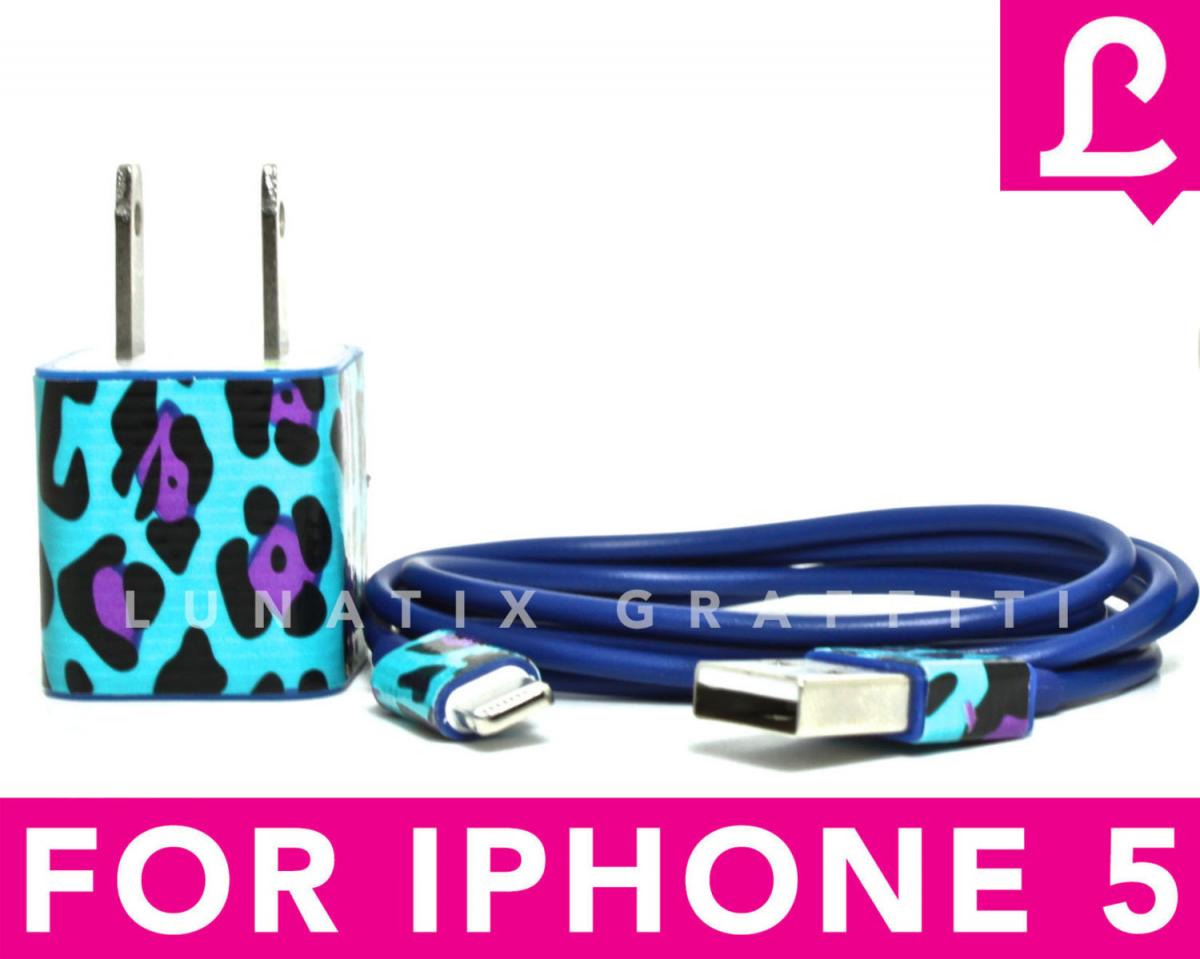 Iphone 5 Charger - 2-in-1 Double Trouble Funky Iphone Charger (blue)