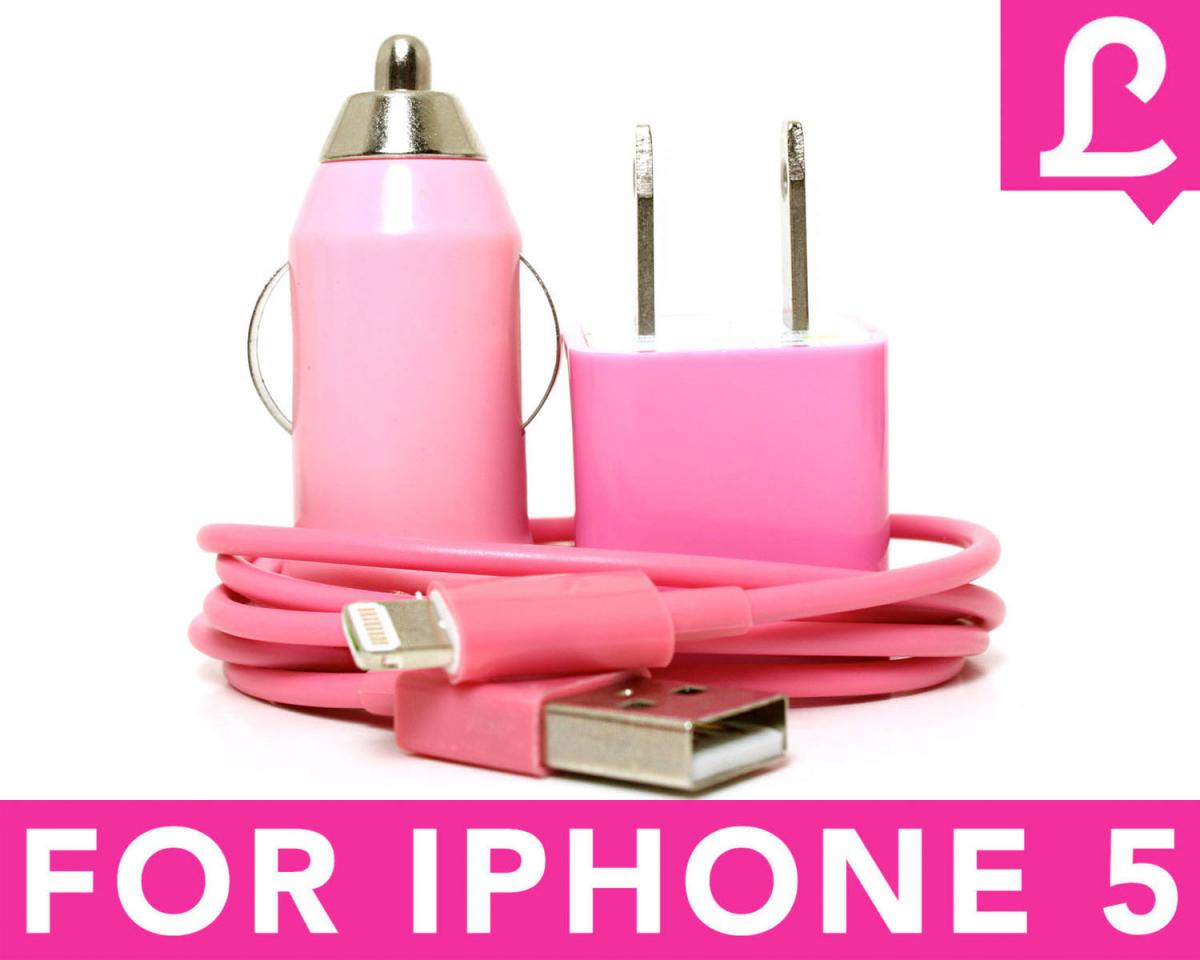 Iphone 5 Charger - 3-in1 Pink Iphone 5 Charger