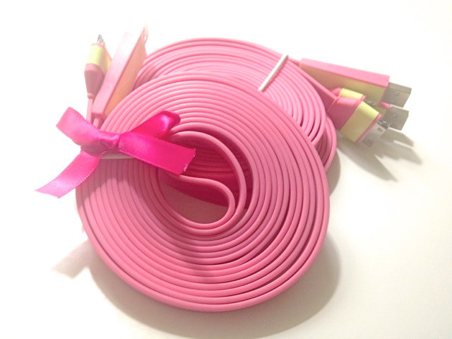 Pink 10 Ft Long Glow In The Dark Iphone Charger