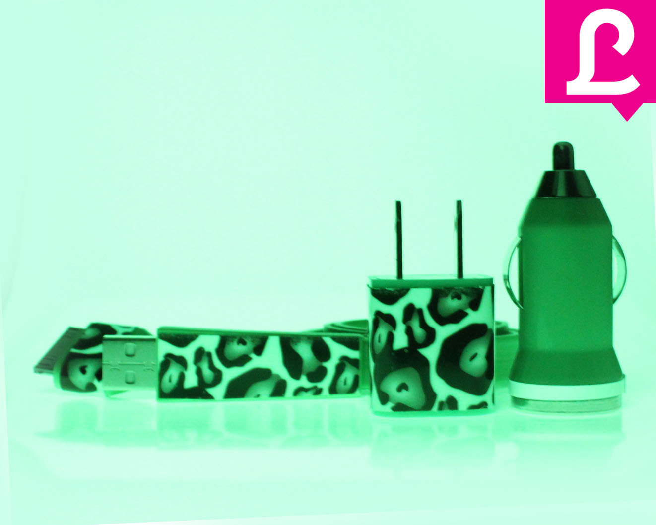 Glow In The Dark Iphone Charger Cheetah Leopard Glow In The Dark Flat